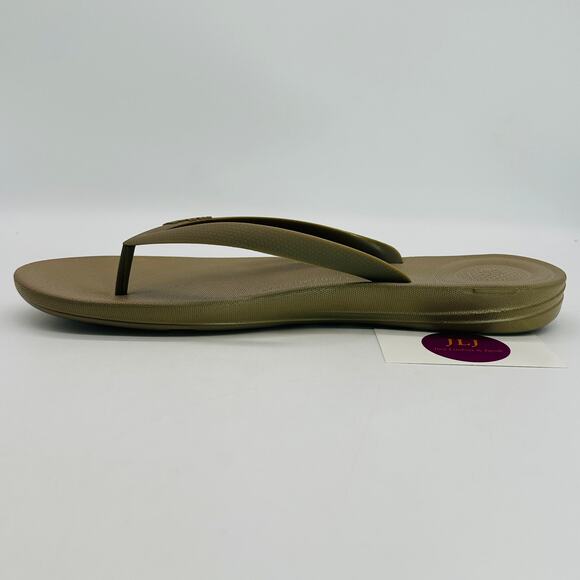 FitFlop Men's IQushion Ergonomic Thong Flip Flop Sandals Timberwolf Size 13 - Picture 9 of 12